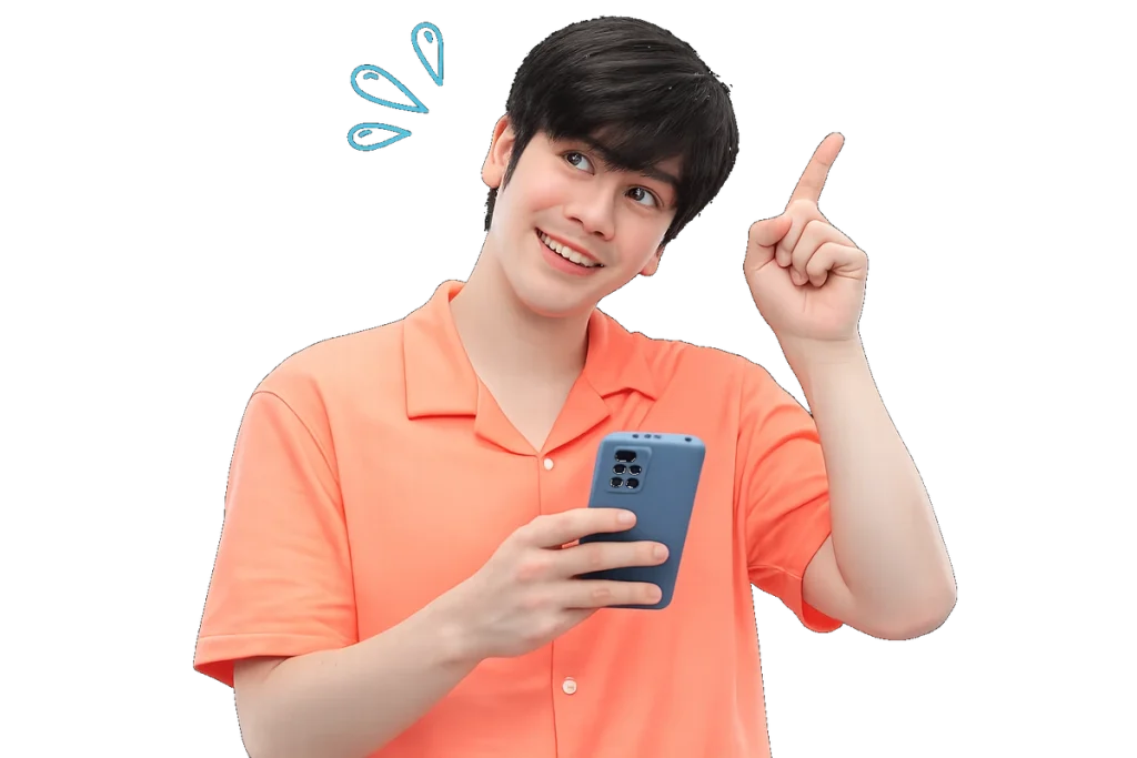 Influencer highlighting TNT SIM registration button during mobile registration process